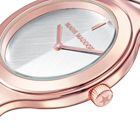 Pink Gold Reloj de mujer Pink Gold 2 agujas con esfera plateada