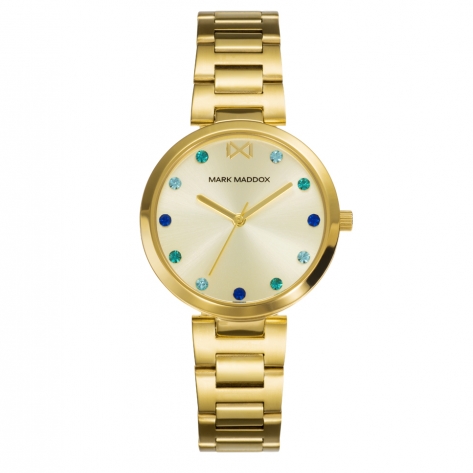 Tooting Women's Watch Mark Maddox Tooting three hands gold-plated IP steel and bracelet