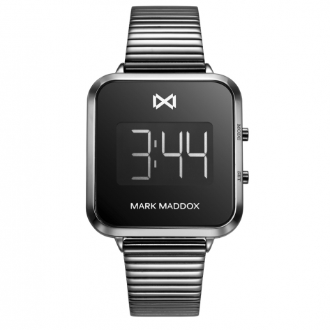 Notting Women's Watch Mark Maddox Notting digital steel watch with grey IP and bracelet