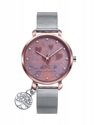 Shibuya Mark Maddox SHIBUYA two-tone stainless steel women's watch with holographic tree of life dial and hearts