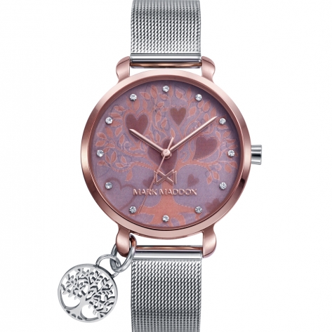 Shibuya Mark Maddox SHIBUYA two-tone stainless steel women's watch with holographic tree of life dial and hearts