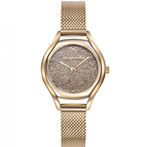 Venice Women's Watch Mark Maddox Venice, three hands, stainless steel with gold milanese mesh