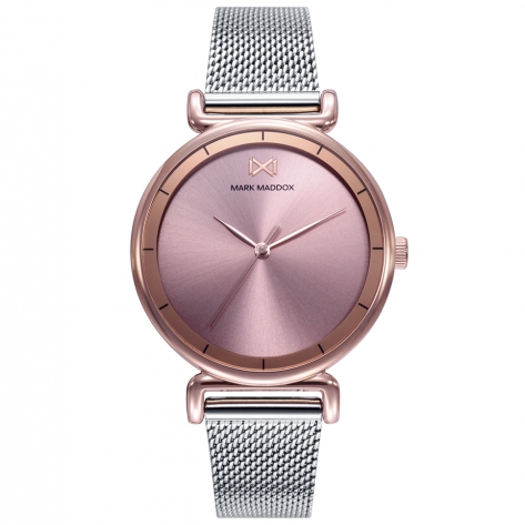 Midtown MIDTOWN women's watch with pink dial and stainless steel mesh