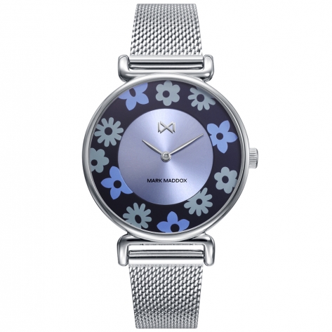 Midtown Reloj de mujer Midtown de esfera azul con bisel interno de flores