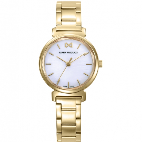 Alfama Reloj Mark Maddox de mujer caja de acero Ip dorado, brazalete de acero Ip dorado, movimiento cuarzo