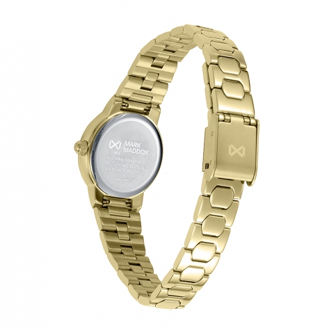 Alfama Reloj Mark Maddox de mujer caja de acero Ip dorado , brazalete de acero Ip dorado, movimiento cuarzo