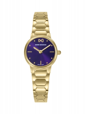 Alfama Reloj Mark Maddox de mujer caja de acero Ip dorado , brazalete de acero Ip dorado, movimiento cuarzo
