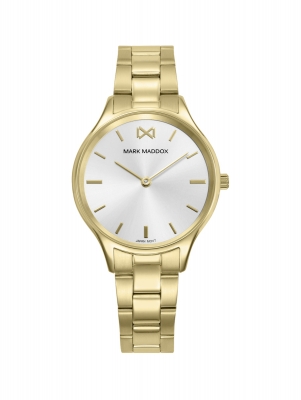 Greenwich Reloj Mark Maddox de mujer caja de acero Ip dorado , brazalete de acero Ip dorado, movimiento cuarzo