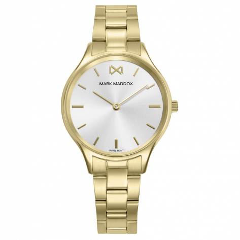 Greenwich Reloj Mark Maddox de mujer caja de acero Ip dorado , brazalete de acero Ip dorado, movimiento cuarzo