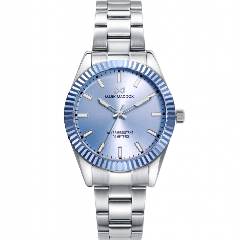 Shibuya SHIBUYA women's watch with blue dial and aluminium bezel