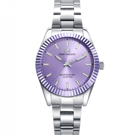 Shibuya SHIBUYA women's watch with purple dial and aluminium bezel