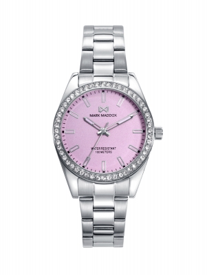 Shibuya SHIBUYA women's watch with pink dial and bezel with zircons