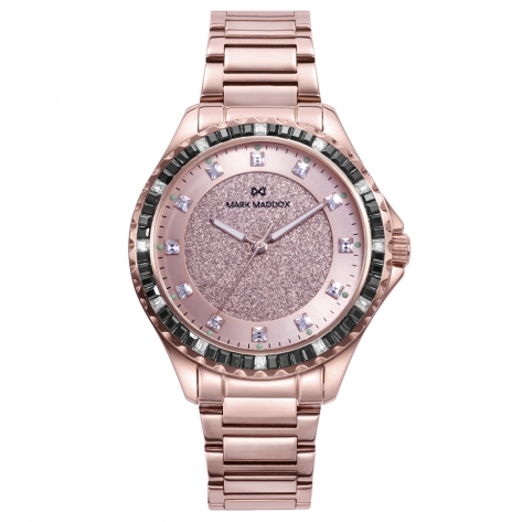Tooting Reloj de mujer Tooting de acero con circonitas y glitter en color rosa