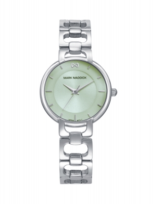 Alfama Women’s watch with a steel case and bracelet, green dial and contemporary design