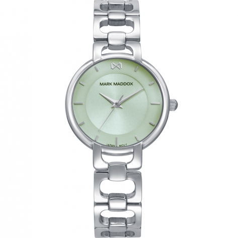Alfama Women’s watch with a steel case and bracelet, green dial and contemporary design