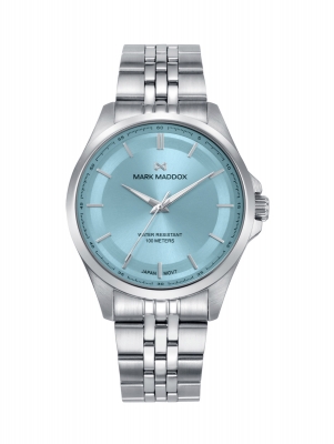 Marais Orologio da donna con cassa e bracciale in acciaio, quadrante blu e impermeabilità 10 ATM