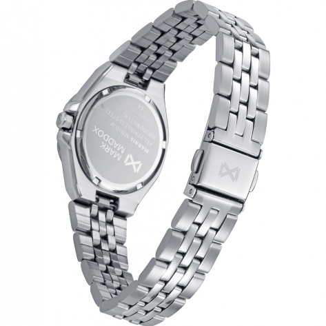 Marais Reloj de mujer bitono con esfera azul, caja de acero e Ip rosa y brazalete de acero