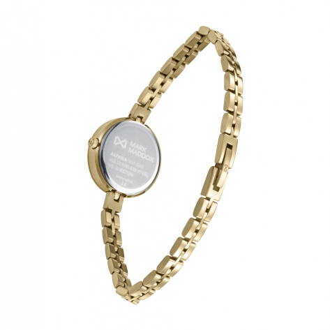 Alfama Damenuhr aus IP-goldfarbenem Edelstahl mit goldfarbenem Zifferblatt und passendem Armband
