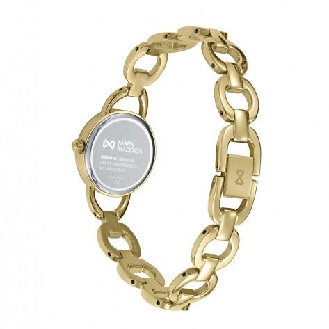 Shibuya Reloj Mark Maddox de mujer caja de acero Ip dorado , brazalete de acero sólido Ip dorado, movimiento cuarzo