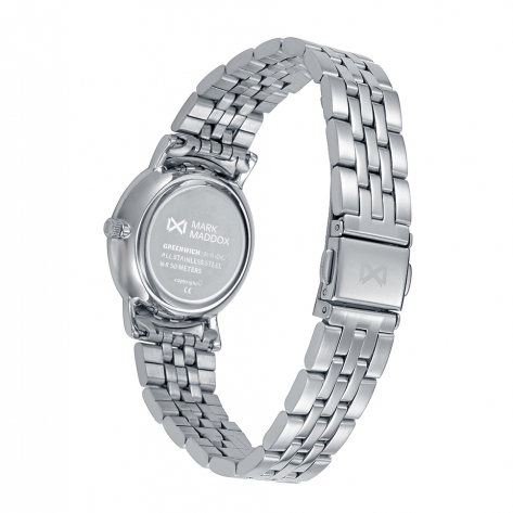 Greenwich Reloj Mark Maddox de mujer caja de acero,5 Atm , brazalete de acero  , movimiento cuarzo
