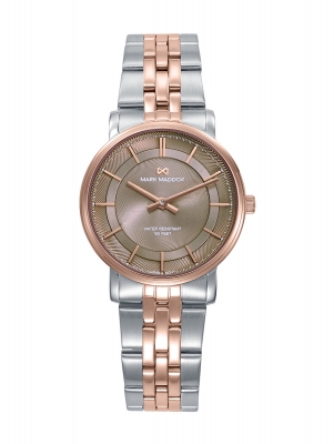 Greenwich Reloj Mark Maddox de mujer caja bitono de acero e Ip rosa,5 Atm , brazalete bitono de acero e Ip rosa , movimiento cuarzo