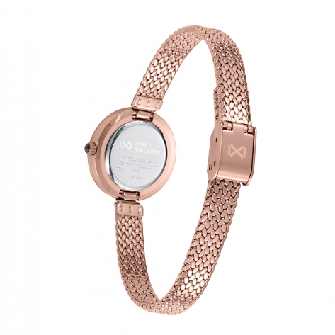 Shibuya Reloj Mark Maddox de mujer caja de acero e Ip rosa,malla milanesa de acero  Ip rosa , movimiento cuarzo