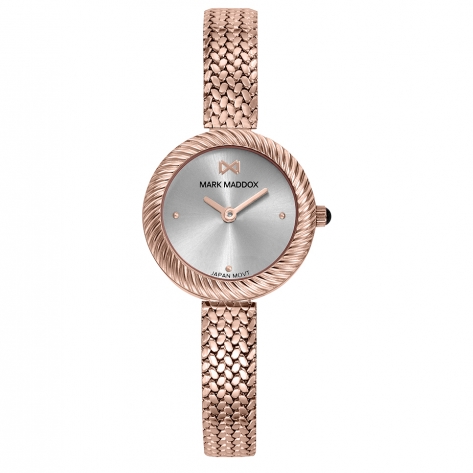 Shibuya Reloj Mark Maddox de mujer caja de acero e Ip rosa,malla milanesa de acero  Ip rosa , movimiento cuarzo