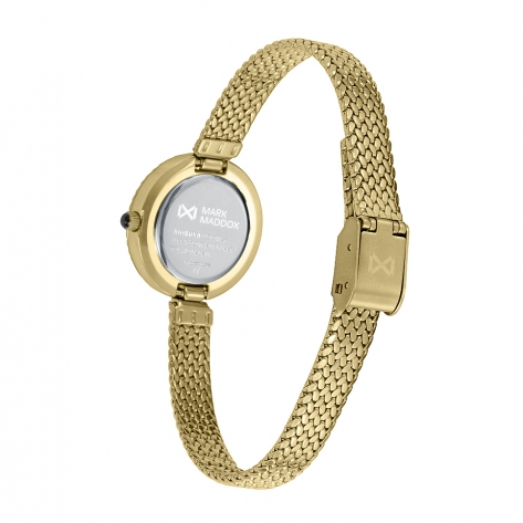 Shibuya Reloj Mark Maddox de mujer caja de acero e Ip dorado,malla milanesa de acero  Ip dorado , movimiento cuarzo