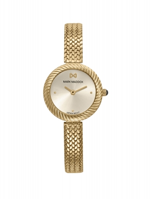 Shibuya Reloj Mark Maddox de mujer caja de acero e Ip dorado,malla milanesa de acero  Ip dorado , movimiento cuarzo