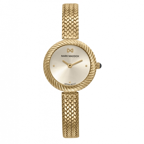 Shibuya Reloj Mark Maddox de mujer caja de acero e Ip dorado,malla milanesa de acero  Ip dorado , movimiento cuarzo