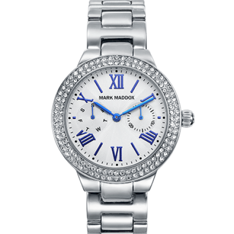 Trendy Silver Mark Maddox women's multifunction watch with bracelet