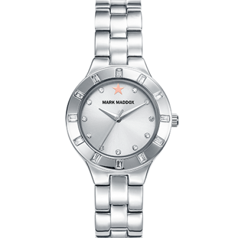 Trendy Silver Reloj de mujer Mark Maddox con brazalete