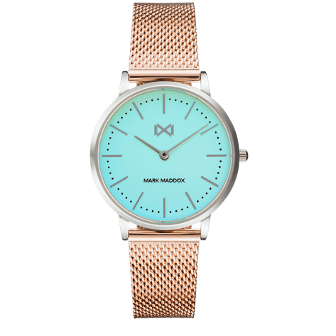 Greenwich Women's Watch Mark Maddox Greenwich two hands in pink IP steel and milanese mesh