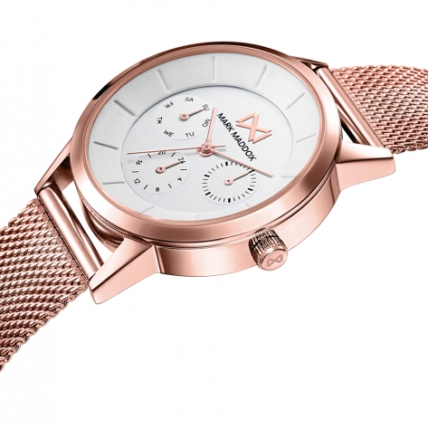 Northern Mark Maddox Northern multifunction women's watch in pink IP steel and milanese mesh