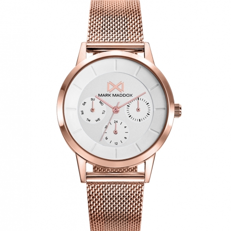Northern Mark Maddox Northern multifunction women's watch in pink IP steel and milanese mesh