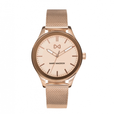Midtown Women's Watch Mark Maddox Midtown three hands in pink IP steel and milanese mesh