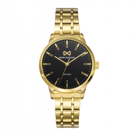 Canal Women's watch Mark Maddox Channel three hands gold-plated IP steel and bracelet