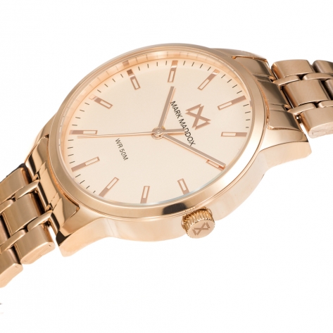 Canal Women's Watch Mark Maddox Channel three hands steel IP pink and bracelet