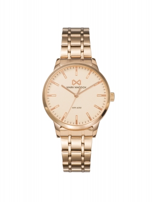 Canal Reloj de mujer Canal tres agujas de acero ip rosa y brazalete