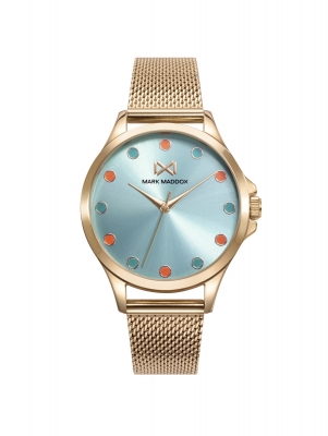 Tooting Reloj de mujer Tooting tres agujas de acero con ip dorado y malla milanesa