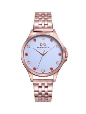 Tooting Reloj de mujer Tooting tres agujas de acero con ip rosa y brazalete
