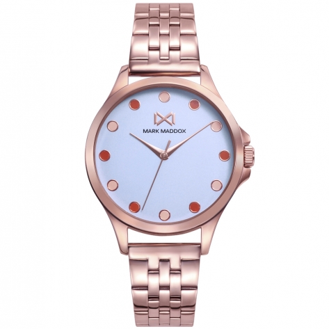 Tooting Women's Watch Mark Maddox Tooting three hands steel watch with pink IP and bracelet