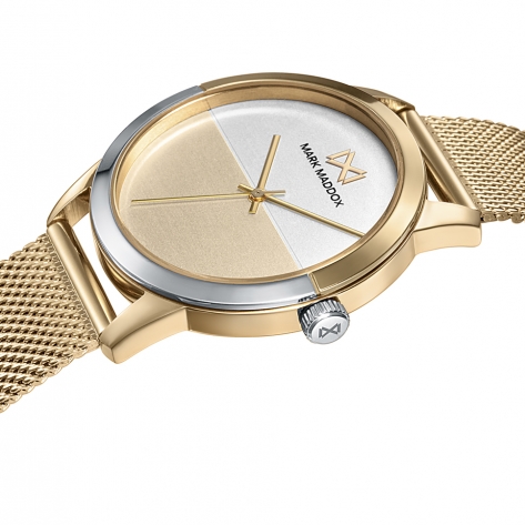 Catia Women's Watch Mark Maddox Catia three hands steel watch with gold IP and milanese mesh