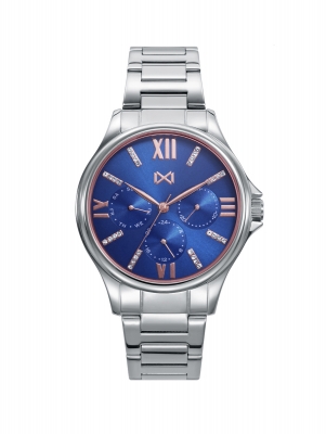 Tooting Reloj de mujer Tooting de acero multifunción con piedras en esfera y brazalete