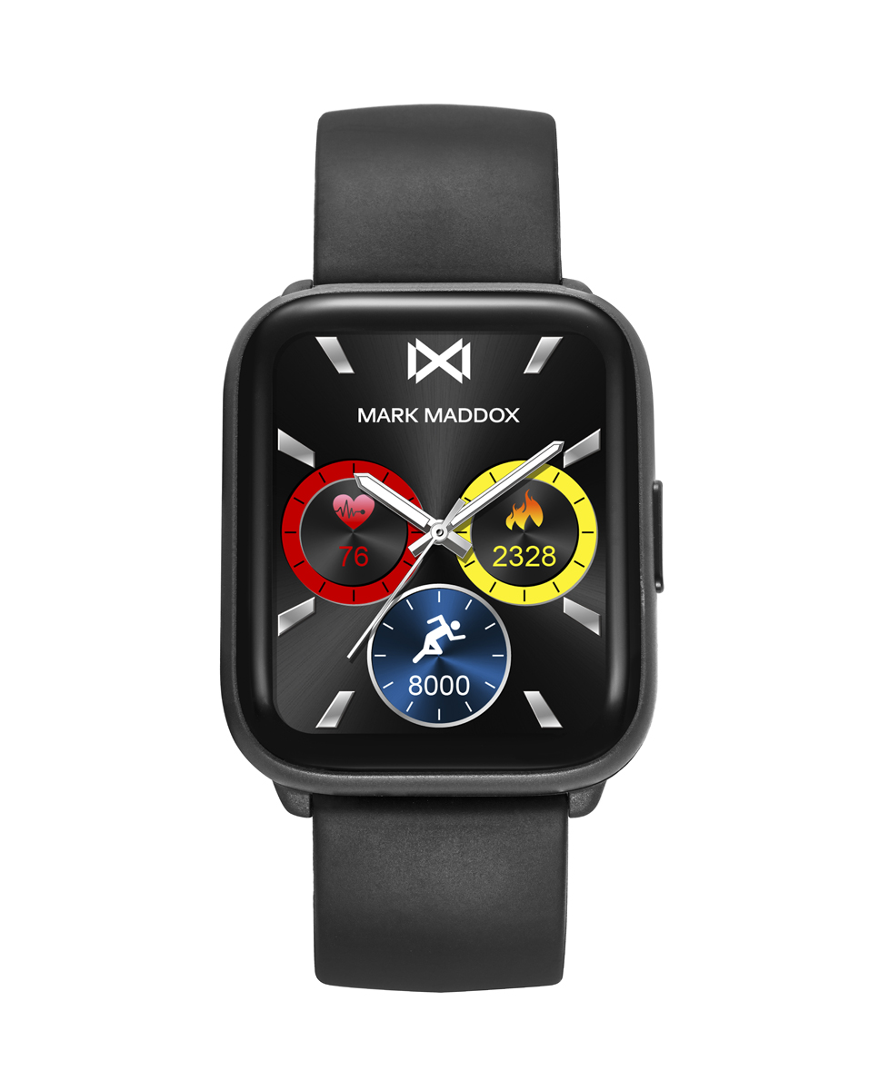 Reloj Smart Aluminio gris con correa de silicona negra