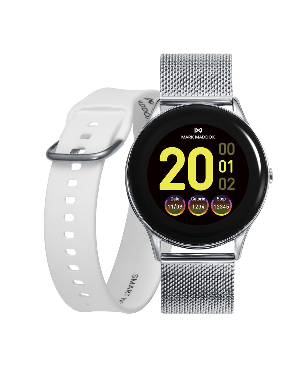 Reloj Smartwatch de hombre Smartnow de aluminio con correa de silicona blanca